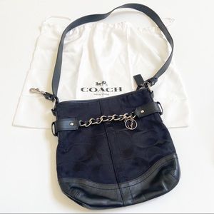 Coach cross body black logo shoulder purse
